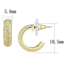 Load image into Gallery viewer, 3W1261 - Gold Brass Earrings with AAA Grade CZ  in Clear