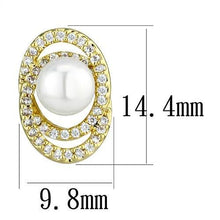 Load image into Gallery viewer, 3W1262 - Gold Brass Earrings with Synthetic Pearl in White