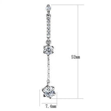Load image into Gallery viewer, 3W1277 - Rhodium Brass Earrings with AAA Grade CZ  in Clear