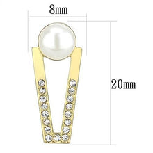 Load image into Gallery viewer, 3W1315 - Gold Brass Earrings with Synthetic Pearl in White