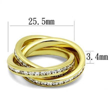 Load image into Gallery viewer, 3W1330 - Gold Brass Ring with AAA Grade CZ  in Clear