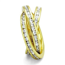 Load image into Gallery viewer, 3W1330 - Gold Brass Ring with AAA Grade CZ  in Clear