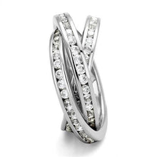 Load image into Gallery viewer, 3W1331 - Rhodium Brass Ring with AAA Grade CZ  in Clear