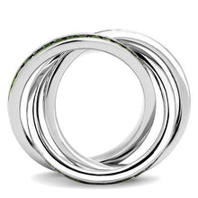 Load image into Gallery viewer, 3W1332 - Rhodium Brass Ring with Synthetic Synthetic Glass in Emerald