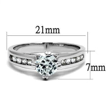 Load image into Gallery viewer, 3W1340 - Rhodium Brass Ring with AAA Grade CZ  in Clear