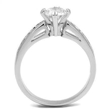 Load image into Gallery viewer, 3W1340 - Rhodium Brass Ring with AAA Grade CZ  in Clear