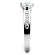 Load image into Gallery viewer, 3W1340 - Rhodium Brass Ring with AAA Grade CZ  in Clear