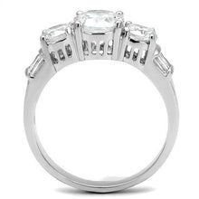 Load image into Gallery viewer, 3W1343 - Rhodium Brass Ring with AAA Grade CZ  in Clear