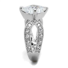 Load image into Gallery viewer, 3W1350 - Rhodium Brass Ring with AAA Grade CZ  in Clear