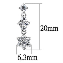 Load image into Gallery viewer, 3W1357 - Rhodium Brass Earrings with AAA Grade CZ  in Clear
