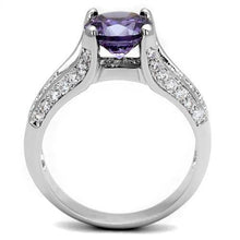 Load image into Gallery viewer, 3W1359 - Rhodium Brass Ring with AAA Grade CZ  in Amethyst