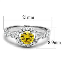 Load image into Gallery viewer, 3W1362 - Rhodium Brass Ring with AAA Grade CZ  in Topaz