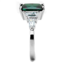 Load image into Gallery viewer, 3W1363 - Rhodium Brass Ring with Synthetic Spinel in Emerald