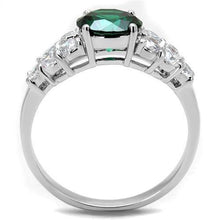 Load image into Gallery viewer, 3W1364 - Rhodium Brass Ring with Synthetic Spinel in Emerald