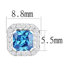 Load image into Gallery viewer, 3W1370 - Rhodium 925 Sterling Silver Earrings with Synthetic Spinel in London Blue