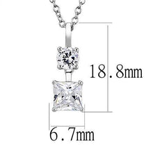 Load image into Gallery viewer, 3W1374 - Rhodium 925 Sterling Silver Chain Pendant with AAA Grade CZ  in Clear