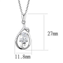 Load image into Gallery viewer, 3W1375 - Rhodium 925 Sterling Silver Chain Pendant with AAA Grade CZ  in Clear