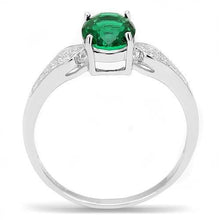 Load image into Gallery viewer, 3W1387 - Rhodium 925 Sterling Silver Ring with Synthetic Synthetic Glass in Blue Zircon