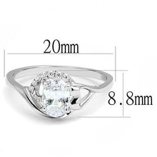 Load image into Gallery viewer, 3W1388 - Rhodium 925 Sterling Silver Ring with AAA Grade CZ  in Clear