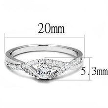 Load image into Gallery viewer, 3W1390 - Rhodium 925 Sterling Silver Ring with AAA Grade CZ  in Clear