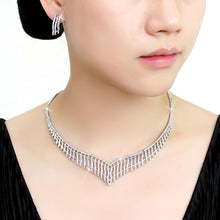 Load image into Gallery viewer, 3W1412 - Rhodium Brass Jewelry Sets with AAA Grade CZ  in Clear