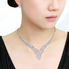 Load image into Gallery viewer, 3W1414 - Rhodium Brass Jewelry Sets with AAA Grade CZ  in Clear