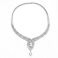 Load image into Gallery viewer, 3W1415 - Rhodium Brass Jewelry Sets with AAA Grade CZ  in Clear