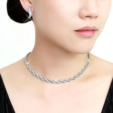 Load image into Gallery viewer, 3W1421 - Rhodium Brass Jewelry Sets with AAA Grade CZ  in Clear