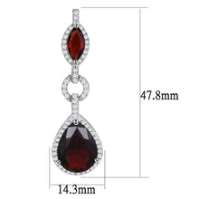 Load image into Gallery viewer, 3W1423 - Rhodium Brass Jewelry Sets with Synthetic Synthetic Glass in Garnet