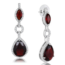 Load image into Gallery viewer, 3W1423 - Rhodium Brass Jewelry Sets with Synthetic Synthetic Glass in Garnet