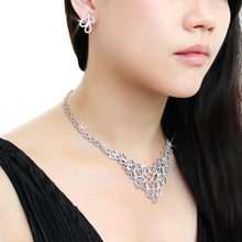 Load image into Gallery viewer, 3W1426 - Rhodium Brass Jewelry Sets with AAA Grade CZ  in Clear