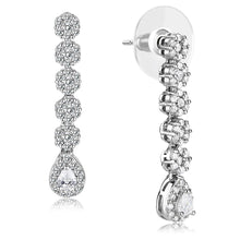 Load image into Gallery viewer, 3W1429 - Rhodium Brass Jewelry Sets with AAA Grade CZ  in Clear