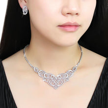 Load image into Gallery viewer, 3W1433 - Rhodium Brass Jewelry Sets with AAA Grade CZ  in Clear