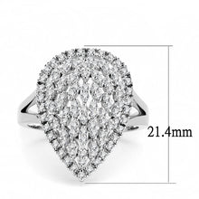 Load image into Gallery viewer, 3W1436 - Rhodium Brass Ring with AAA Grade CZ  in Clear