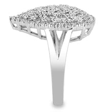 Load image into Gallery viewer, 3W1436 - Rhodium Brass Ring with AAA Grade CZ  in Clear