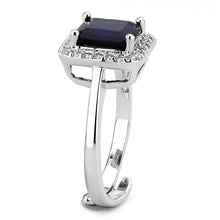 Load image into Gallery viewer, 3W143 - Rhodium Brass Ring with Synthetic Synthetic Glass in Montana