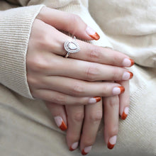 Load image into Gallery viewer, 3W1453 - Rhodium Brass Ring with AAA Grade CZ  in Clear