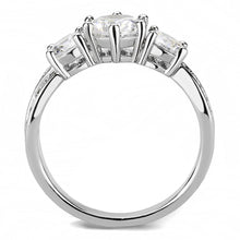 Load image into Gallery viewer, 3W1456 - Rhodium Brass Ring with AAA Grade CZ  in Clear