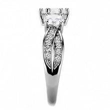 Load image into Gallery viewer, 3W1456 - Rhodium Brass Ring with AAA Grade CZ  in Clear