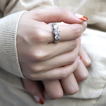 Load image into Gallery viewer, 3W1456 - Rhodium Brass Ring with AAA Grade CZ  in Clear