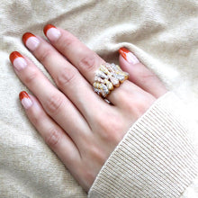 Load image into Gallery viewer, 3W1462 - Tricolor Brass Ring with AAA Grade CZ  in Clear