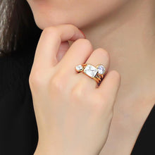 Load image into Gallery viewer, 3W1482 - Gold Brass Ring with AAA Grade CZ  in Clear