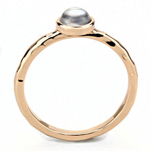 Load image into Gallery viewer, 3W1493 - Rose Gold Brass Ring with Synthetic Synthetic Glass in Aquamarine