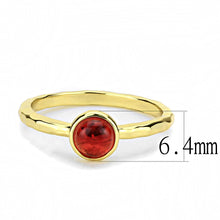 Load image into Gallery viewer, 3W1496 - Gold Brass Ring with Synthetic Synthetic Glass in Garnet