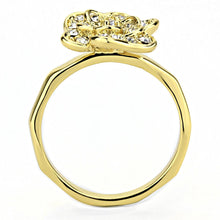 Load image into Gallery viewer, 3W1497 - Gold Brass Ring with Top Grade Crystal  in Clear