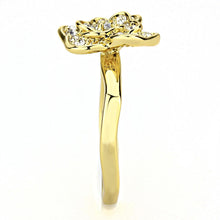 Load image into Gallery viewer, 3W1497 - Gold Brass Ring with Top Grade Crystal  in Clear