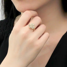 Load image into Gallery viewer, 3W1497 - Gold Brass Ring with Top Grade Crystal  in Clear