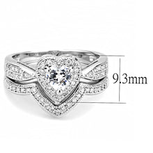Load image into Gallery viewer, 3W1508 - Rhodium Brass Ring with AAA Grade CZ  in Clear