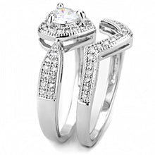 Load image into Gallery viewer, 3W1508 - Rhodium Brass Ring with AAA Grade CZ  in Clear