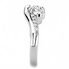 Load image into Gallery viewer, 3W1512 - Rhodium Brass Ring with AAA Grade CZ  in Clear